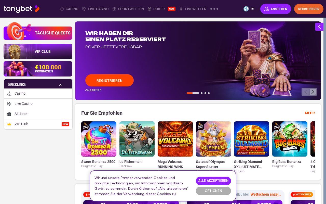 Tonybet: Tonybet Polska - kasyno online z bonusem do 2500 $ i 250 FS